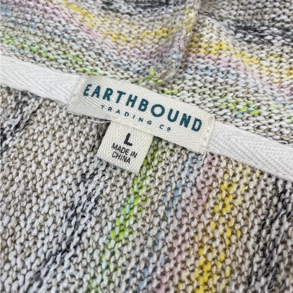Earthbound Drug Rug Soft Pullover Knit Hooded Rainbow Color Top Woman’s Size L - Picture 3 of 15